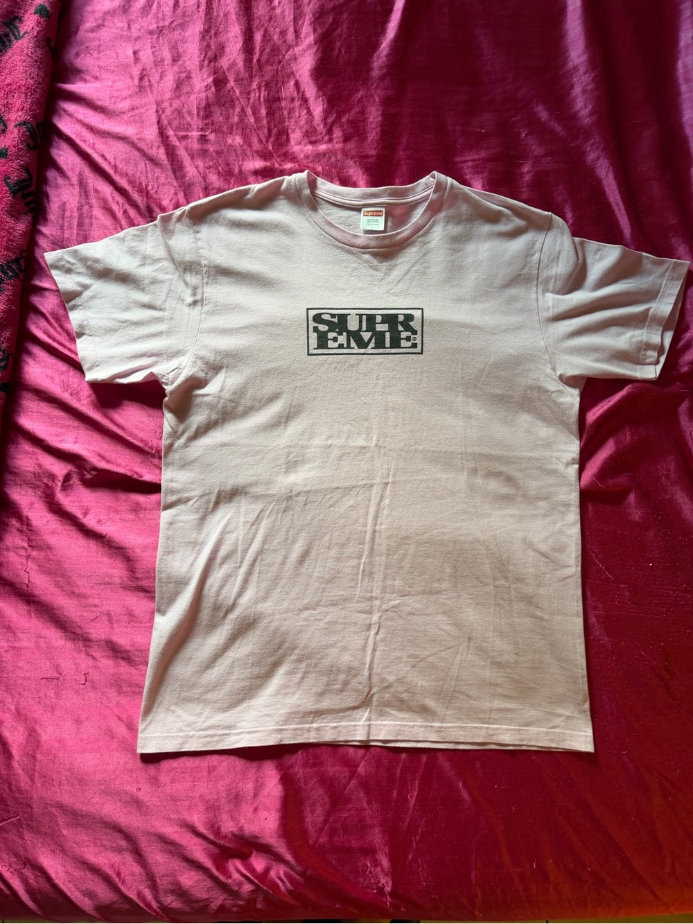 Supreme Embroidered Box Logo Tee Pink
